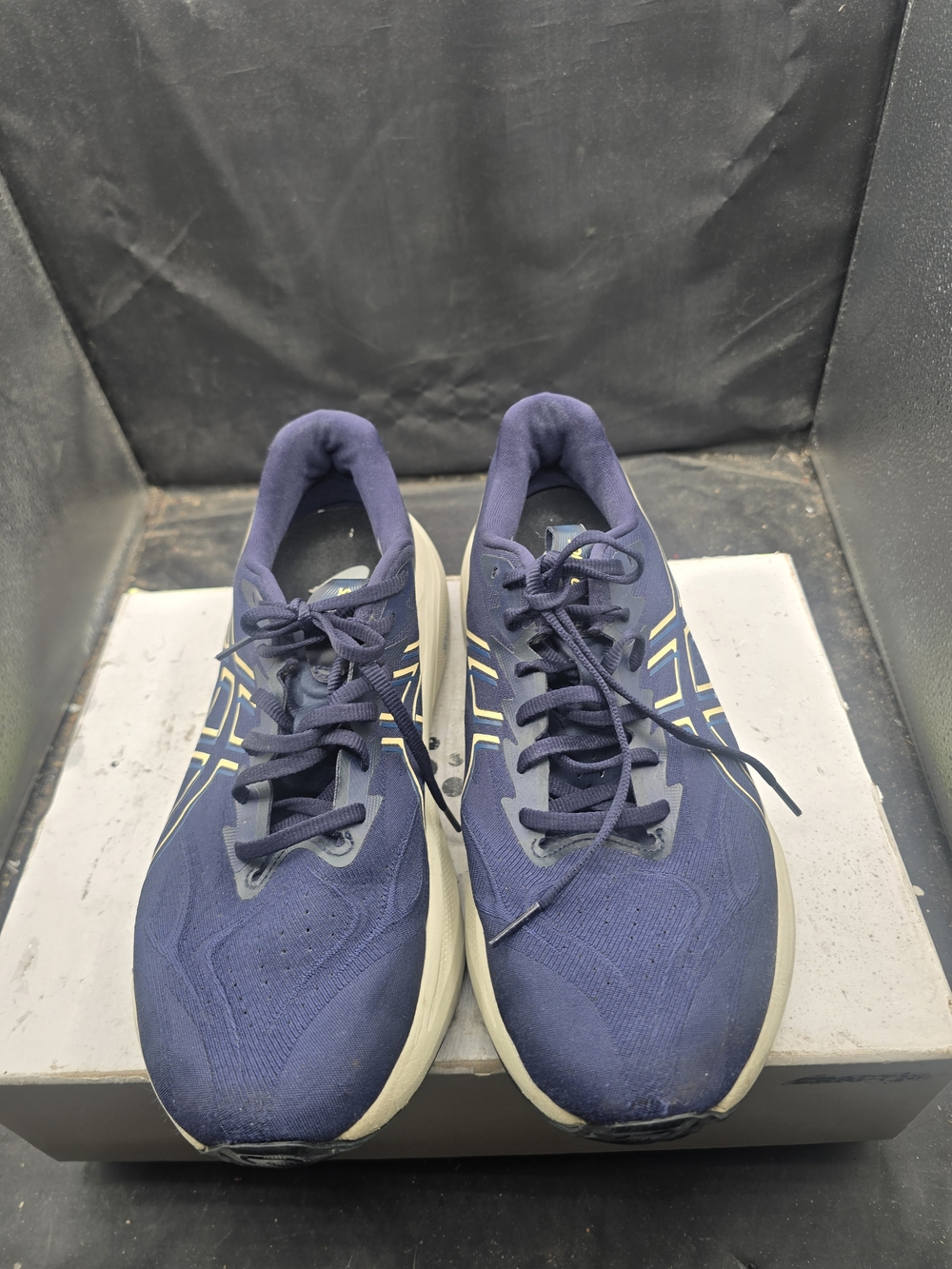 Asics Navy Athletic Running Shoes with Cream Sole Accents